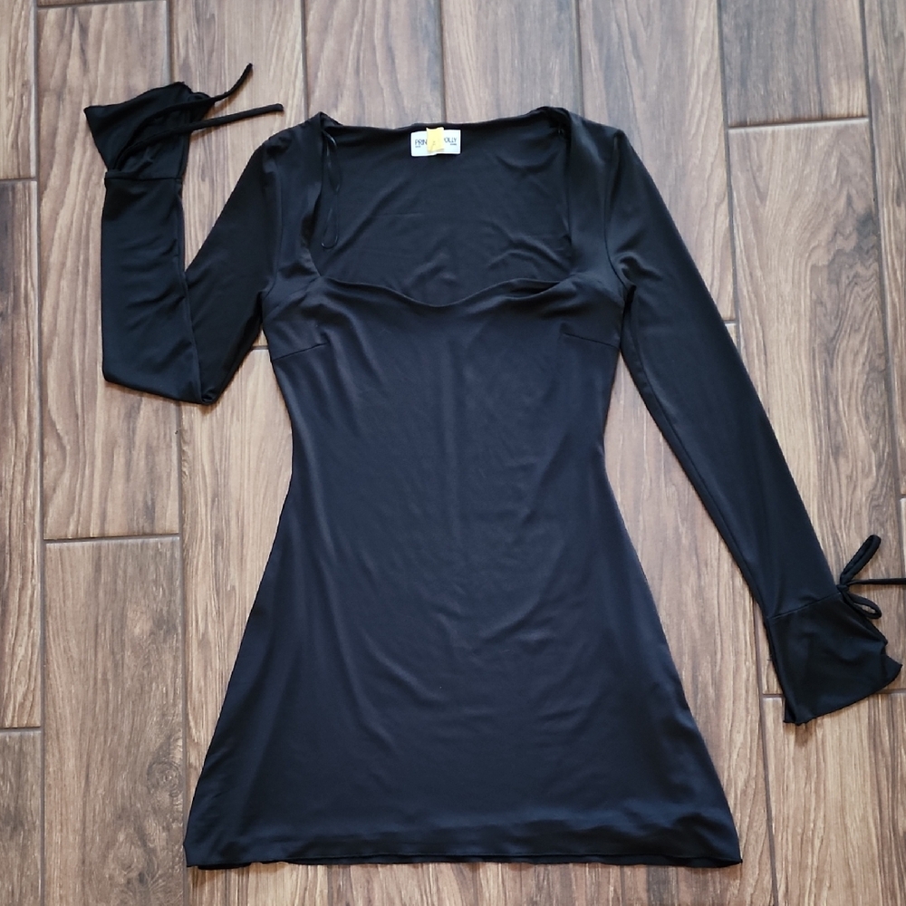 Princess Polly Black Long Sleeve Mini Dress